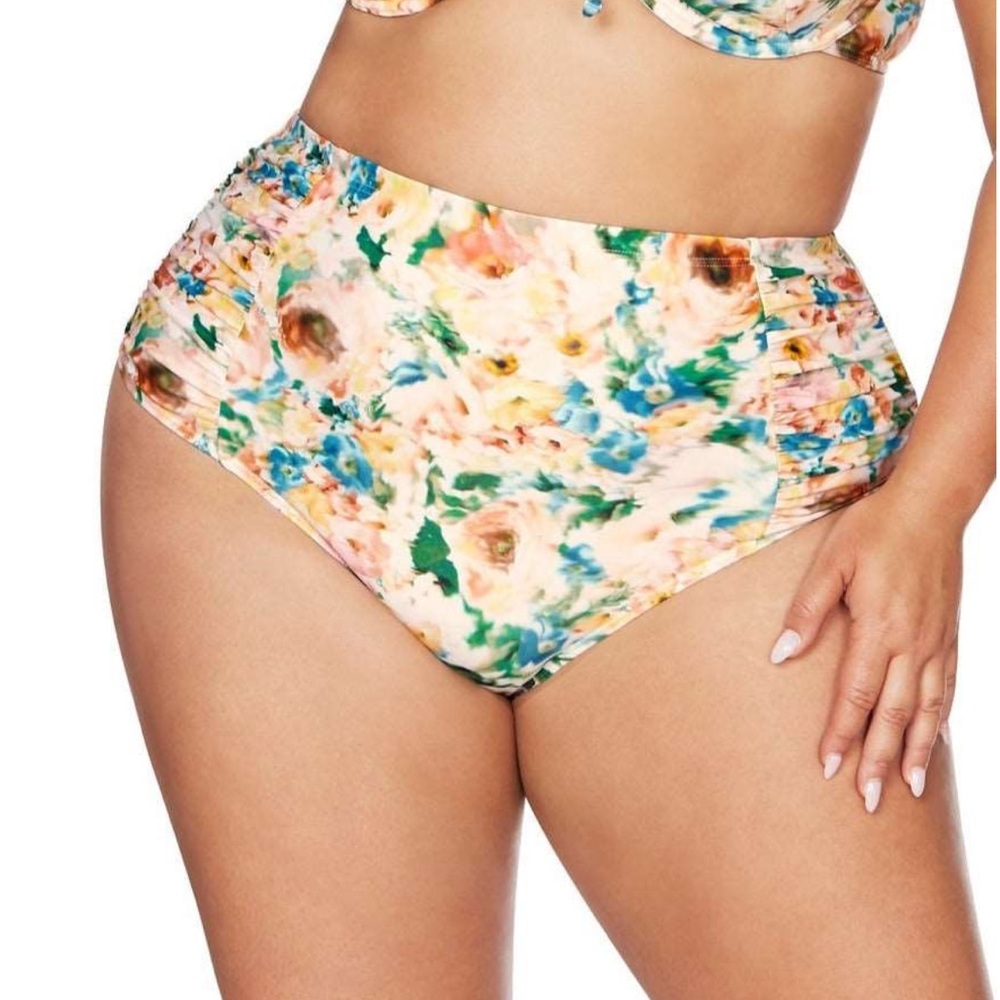 Artesands Odetta Botticelli High Waist Bikini Bottom‎ Floral 8+